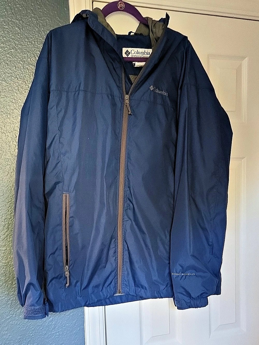 Columbia Omni-Shield Blue Packable Jacket Excellent Condition